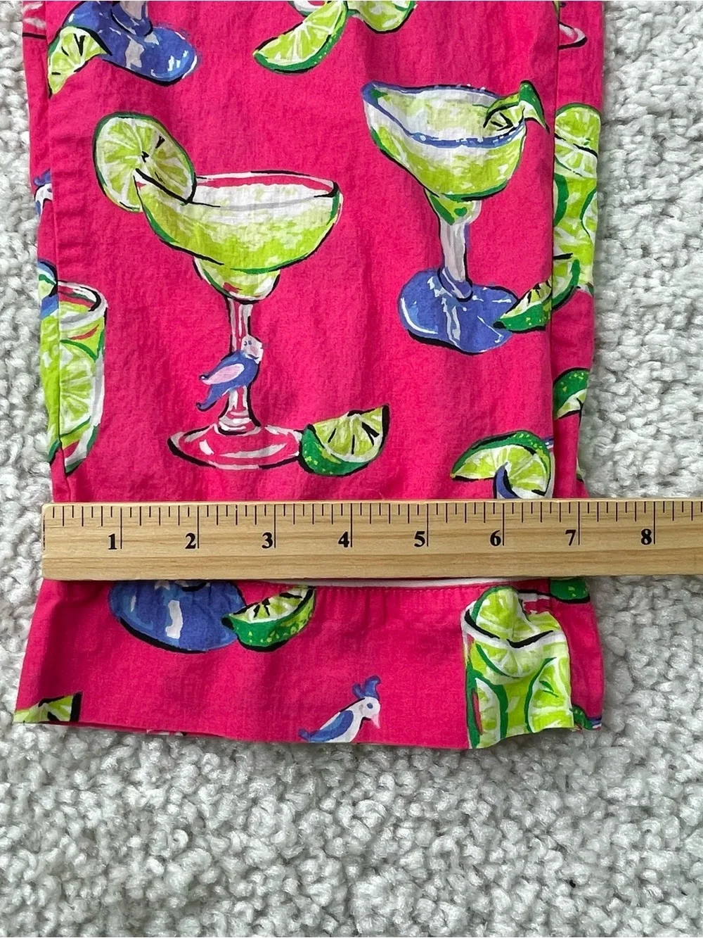 Anthropologie printfresh margarita lime bird pants pockets hot pink small